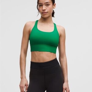 NWT Lululemon Athletica energy longline Green Sports Bra